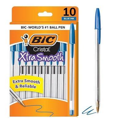 BIC Cristal Xtra Smooth Ballpoint Pen, Medium Point (1.0mm), Blue, 10-Count