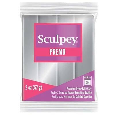 Sculpey Premo™ Polymer Oven-Bake Clay, Silver, Non Toxic, 2 oz. bar, Great for jewelry making, holiday, DIY, mixed media and home décor projects. Premium clay perfect for clayers and artists.