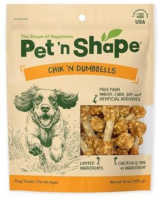 Pet 'n Shape Chik 'n Rice Dumbbells - Natural Dog Treats, Chicken, 1 Pound