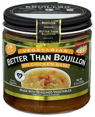 Better Than Bouillon Vegetarian No Chicken Base, Made with Seasoned Vegetables, Certified Vegan, Makes 9.5 Quarts of Broth, 38 Servings, 8 OZ Jar (Pack of 1)