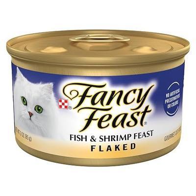 Purina Fancy Feast Wet Cat Food Flaked Fish and Shrimp Feast - (Pack of 24) 3 oz. Cans