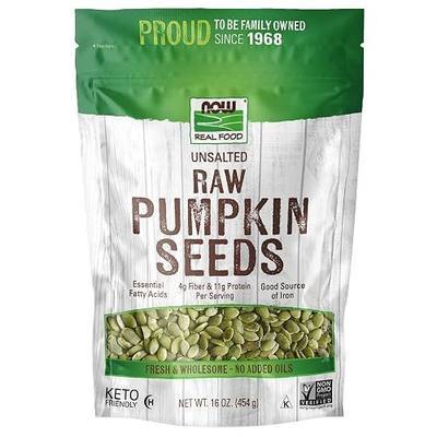 NOW Foods, Pumpkin Seeds, Raw and Unsalted, Essential Fatty Acids, Rich in Iron, Excellent Source of Protein, Certified Non-GMO, 1-Pound (Packaging May Vary)