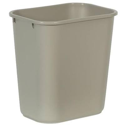 Rubbermaid Commercial Standard Series Wastebaskets, 15" x 10.3" x 14.4", Beige