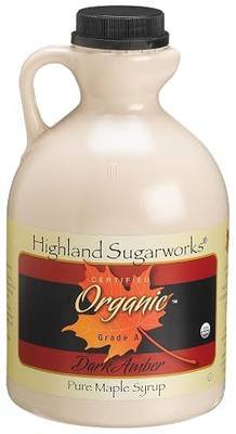 Highland Sugarworks Pure Organic Grade A Dark Amber Maple Syrup, 32-Ounce Jug