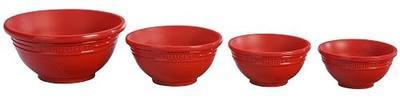 Le Creuset Silicone Prep Bowls, Set of 4 - 1/4c, 1/3c, 1/2c & 1 cup, Cerise