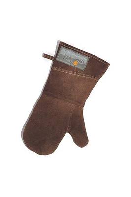 Outset Grill Mitt for Outdoor Grill, 15” Brown Leather BBQ & Oven Glove | One Size Fits All | BBQ Mitt With Comfortable Liner | Leather Oven & Grill Mitt That Protects From The Heat | For Men & Women