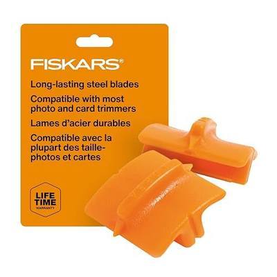 Fiskars Trimmer Replacement Blades, Precision-Ground Steel for Clean Cuts, Refill Carriage for 9" & 12" Personal Trimmers, Two Pack, Orange