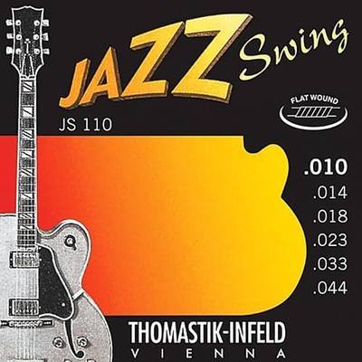 Thomastik-Infeld Jazz Guitar Swing Series 6 String - Electric Flat Wound Guitar Strings for a Rich and Warm Traditional Jazz Sound - Pure Nickel Flat Wounds E, B, G, D, A, E Set