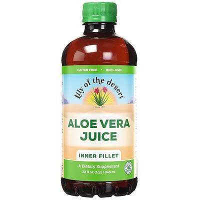 Lily of the Desert Aloe Vera Juice - Inner Fillet Aloe Vera Drink, Organic Aloe Juice with Natural Vitamins, Digestive Enzymes for Gut Health, Stomach Relief, Wellness, Glowing Skin, 32 Fl Oz