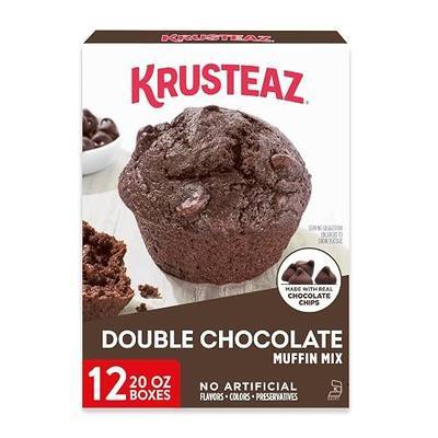 Krusteaz Double Chocolate Muffin Mix, Made with Real Chocolate Chips, 20 oz Boxes (Pack of 12)