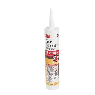 3M Fire Barrier Sealant CP 25WB+, Red Color, One-Component, Gun-Grade, Latex-Based, Intumescent Material, 10.1 fl oz Cartridge