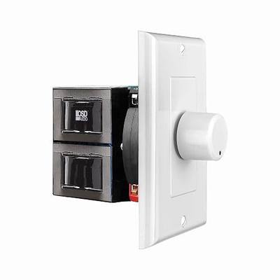 OSD Audio 100W in Wall Volume Control Impedance Matching for Home Speakers, Rotary Knob White SVC100