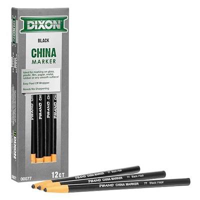Dixon China Marker, Black, Dozen, 12 Count (Pack of 1)