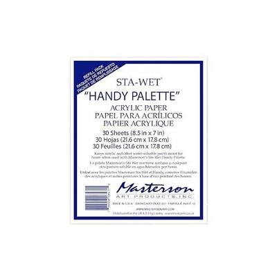 Masterson Sta-Wet Handy Palette Acrylic Palette Paper Refill, 8.5 x 7 inches, 30 Sheets