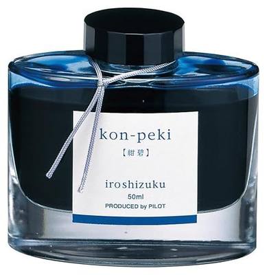 Pilot Iroshizuku Fountain Pen Ink – 50 ml Bottle – Kon-peki Deep Azure Blue (Japan Import)
