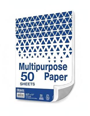 BAZIC Products White Multipurpose Paper, 8.5 x 11 in, 50 Sheets | 20 lb (75 gsm), 100% recycled, laser and inkjet compatible