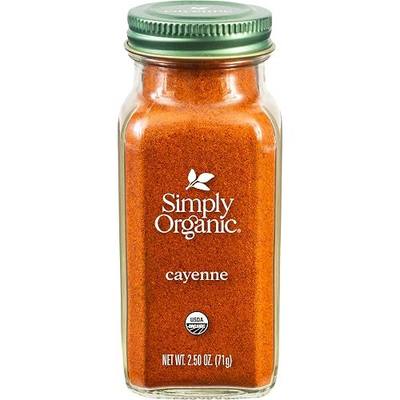 Simply Organic Cayenne Pepper, 2.50 Ounce, Pure, Organic Cayenne Peppers, No GMO's, Kosher Certified