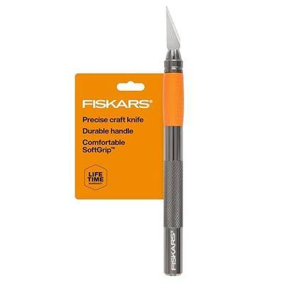Fiskars 6" Detail Craft Knife for Precision Cutting & Detail Work, Arts & Crafts Exacto Hobby Knife for Scrapbooking, Cutter Ideal for Cardstock, Thin Plastic, Photos, Vinyl & Canvas, Durable Aluminum