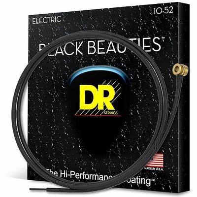 DR Strings Electric Guitar Strings, Black Beauties-Black Coated, 10-52 (BKE-10/52)