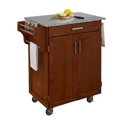 Homestyles Cuisine Kitchen Cart, Warm Oak, Granite Top