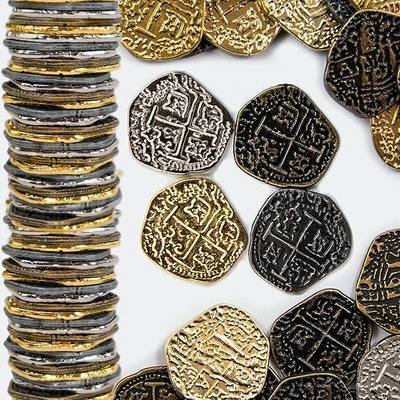 200 Pirate Coins - Gold and Silver Doubloon Replicas