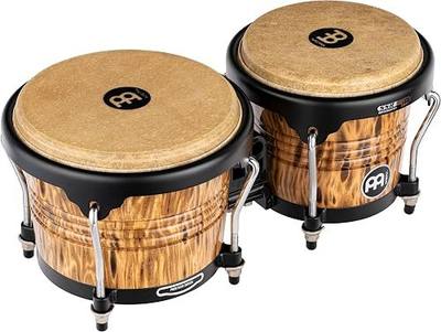 Bongos Hand Drum Set 6.75" and 8" with Hardwood Shells and Tuning Key — NOT MADE IN CHINA — Marathon Designer Series, 2-YEAR WARRANTY