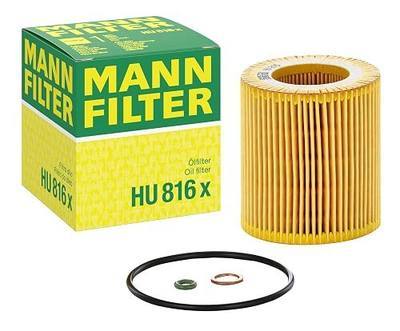 Mann Filter HU 816 x Cartridge Oil Filter Replacement with Oil Drain Plug Gasket Compatible With BMW 125i (2009-2010), 128i (2008-2013), 130i (2006-2010), 135i (2008-2013), 135is (2013)