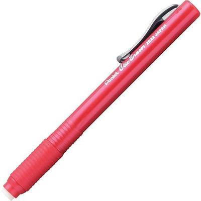 Pentel Clic Retractable Eraser, Refillable, Red Barrel (PENZE22B)