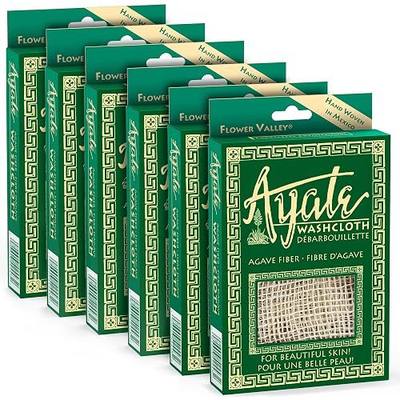 Ayate Washcloth, Exfoliating Washcloth, Agave Fiber Body & Face Wash Cloth, Body Loofah Alternative, Mold-Resistant Scrub Towel (Pack of 6)