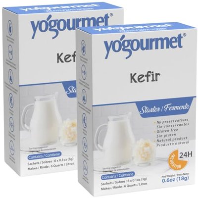 Yogourmet Freeze Dried Kefir Starter, 0.6 oz. box (Pack of 2)