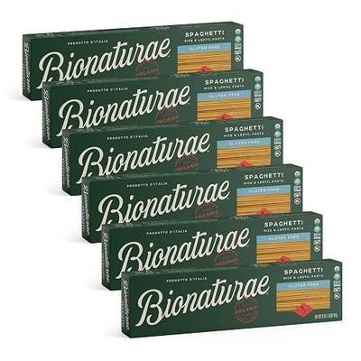 Bionaturae Spaghetti Pasta Noodles - Gluten Free Spaghetti Pasta, Rice & Lentil Pasta, Kosher, High Protein, Non-GMO, USDA Certified, Gluten Free Spaghetti Noodles, Crafted in Italy - 12 Oz, 6 Pack