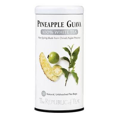 The Republic of Tea – Pineapple Guava 100% White Tea Bags, Steeps 50 Low-Caffeinated Cups