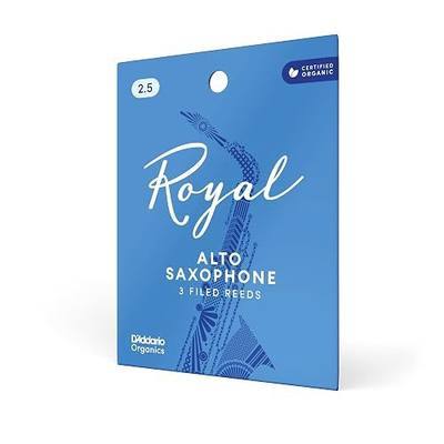 D'Addario Woodwinds Royal Saxophone Reeds - Alto Sax Reeds with Strong Spine - Alto Saxophone Reeds Great for Classical or Jazz - Strength 2.5, 3-pack