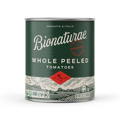 Bionaturae Organic Whole Peeled Tomatoes Canned - Tomatoes Organic, Keto Friendly, Non-GMO, No Added Sugar, No Added Salt, Made in Italy - 28.2 Oz