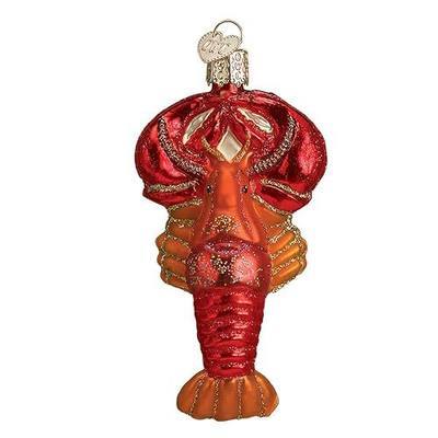 Old World Christmas Lobster Glass Blown Ornament for Christmas Tree, Handcrafted Holiday Decoration, Sea Collection
