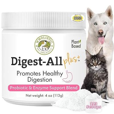 Probiotics for Dogs and Cats for Gut & Digestive Health | 4 Oz | 113 Scoops | 10B CFUs for Digestion, Nutrient Absorption, and Gut Balance | Cat & Dog Probiotics with Prebiotics and Digestive Enzymes