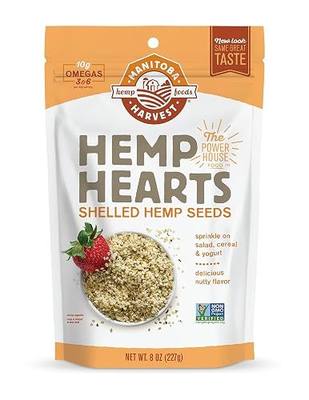 Manitoba Harvest Hemp Hearts, Shelled Hemp Seeds, 8 oz (Pack of 2) | 10 g Plant Protein & 12 g Omegas 3 and 6 per 30 g Serving, 9 Amino Acids, Gluten-Free, Non-GMO Project Verified