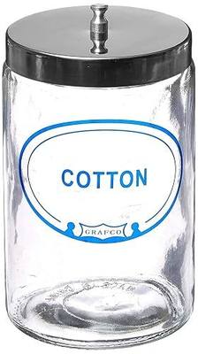 Grafco Glass Sundry Jar – Labeled 'Cotton' – Medical Dressing Storage