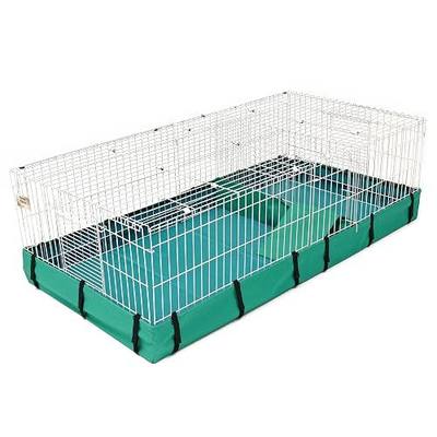 MidWest Homes for Pets Guinea Habitat Plus Cage, Includes Divider Panel and Hinged Top, Washable PVC Canvas Bottom, Expandable Small Animal Cage for Guinea Pigs, 171GHP