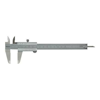 Mitutoyo 530-104, Vernier Calipers, Stainless Steel, for Inside, Outside, Depth and Step Measurements, Metric, 0"/0mm-150mm Range, +/-0.05mm Accuracy, 0.05mm Resolution, 40mm Jaw Depth | Stainless Steel