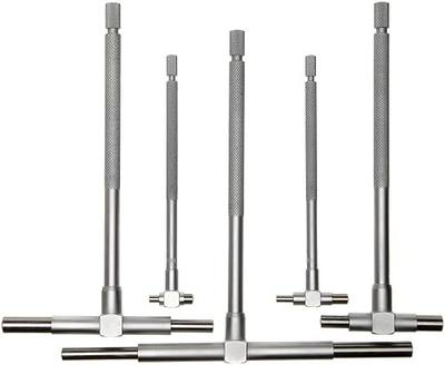 Mitutoyo 155-904 Telescoping Gage Set, 1/2"-6" Range, 5-Piece Inside Diameter Measuring Set, with Self-Centering Plungers and Satin-Chrome Hardened Steel Construction | Inside Diameter Measuring Set, Self-Centering Plungers, Satin-Chrome Hardened Steel Construction
