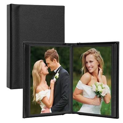 Neil Enterprises 4x6 Black Leather Self-Stick Photo Album - Holds 10 photos