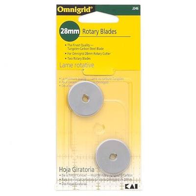 Omnigrid 28mm Refills, 2, Tungsten-Carbon Steel Rotary Blades, 28 mm, 2-Pack, Silver, 2 Count, (2046)