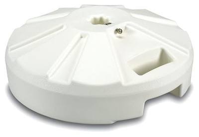 00231, Durable Rust Free Molded Resin, Patio Umbrella Base, 50 pounds Holding Force, 16"D & 6 1/2" H, White