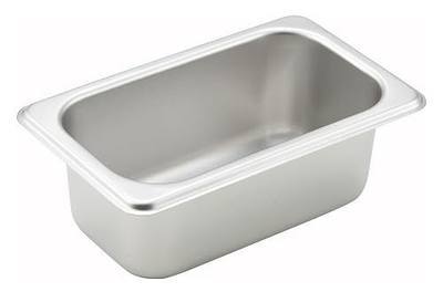 Winco 1/9 Size Steam Pan, 2 1/2-Inch, Stainless Steel, 2.5" Deep
