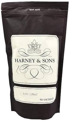 Harney & Sons Black Currant Black Tea Sachets, 50 Count | Black tea with black currant flavor. 50 whole leaf sachets. Contains caffeine.
