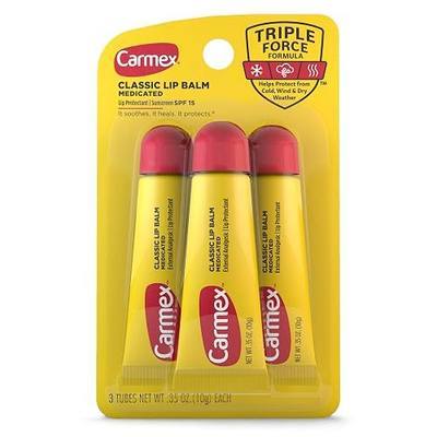 Carmex Original Flavor Moisturizing Lip Balm Tube Value Pack,0.35 Ounce (3 Count)