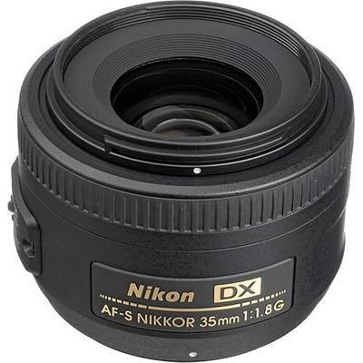 Nikon AF-S DX NIKKOR 35mm f/1.8G Lens with Auto Focus for Nikon DSLR Cameras, 2183, Black