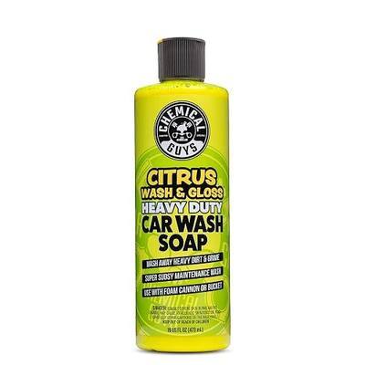 Chemical Guys, Citrus Wash & Gloss High Suds Foaming Car Wash Soap, 16 oz | High-suds citrus soap lifts dirt in cannons, blasters or buckets while boosting gloss, safe on wax and clear coat