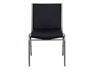Flash Furniture HERCULES Series Heavy Duty Black Vinyl Stack Chair with Ganging Bracket